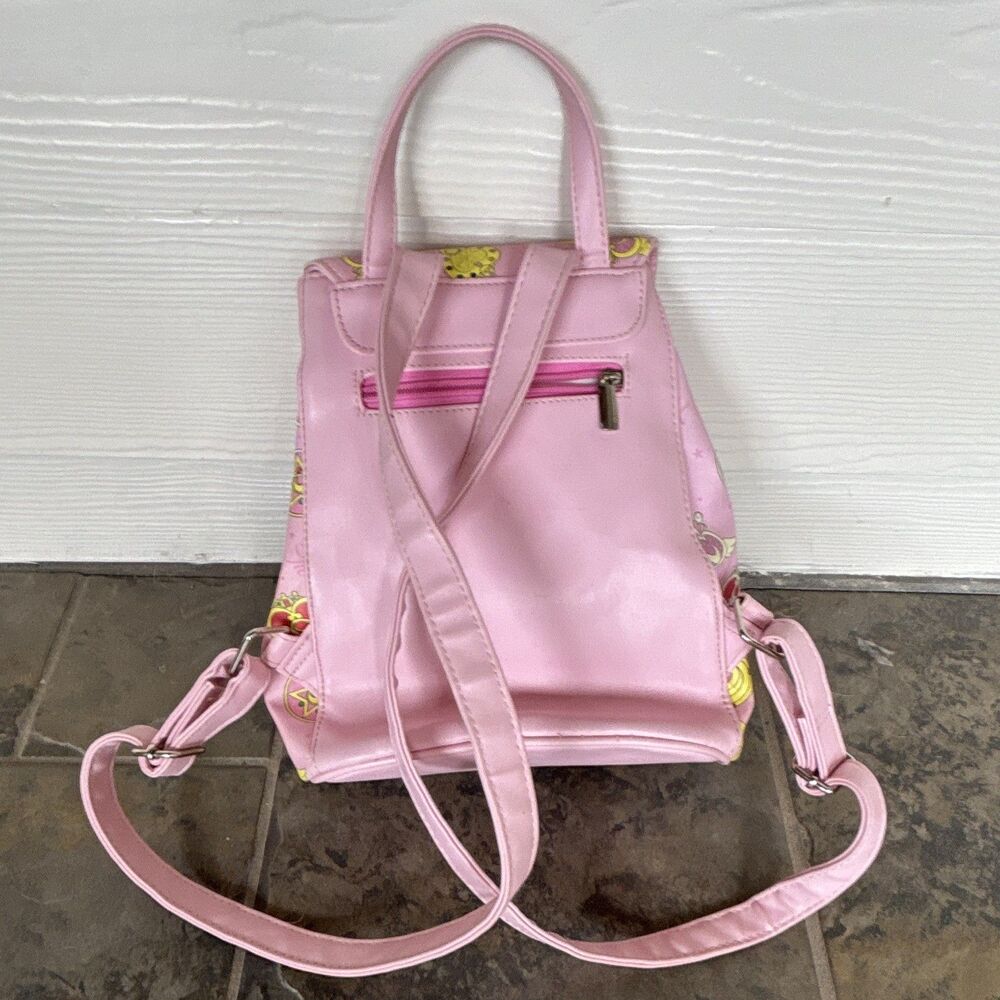 Sailor Moon Pink Faux Leather Backpack Purse Adjustable Straps Pockets - Picture 2 of 6